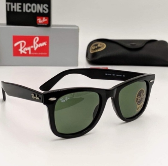 LIKE NEW RayBan Wayfarer RB2140 Black Ray ban sunglasses - Picture 9 of 16